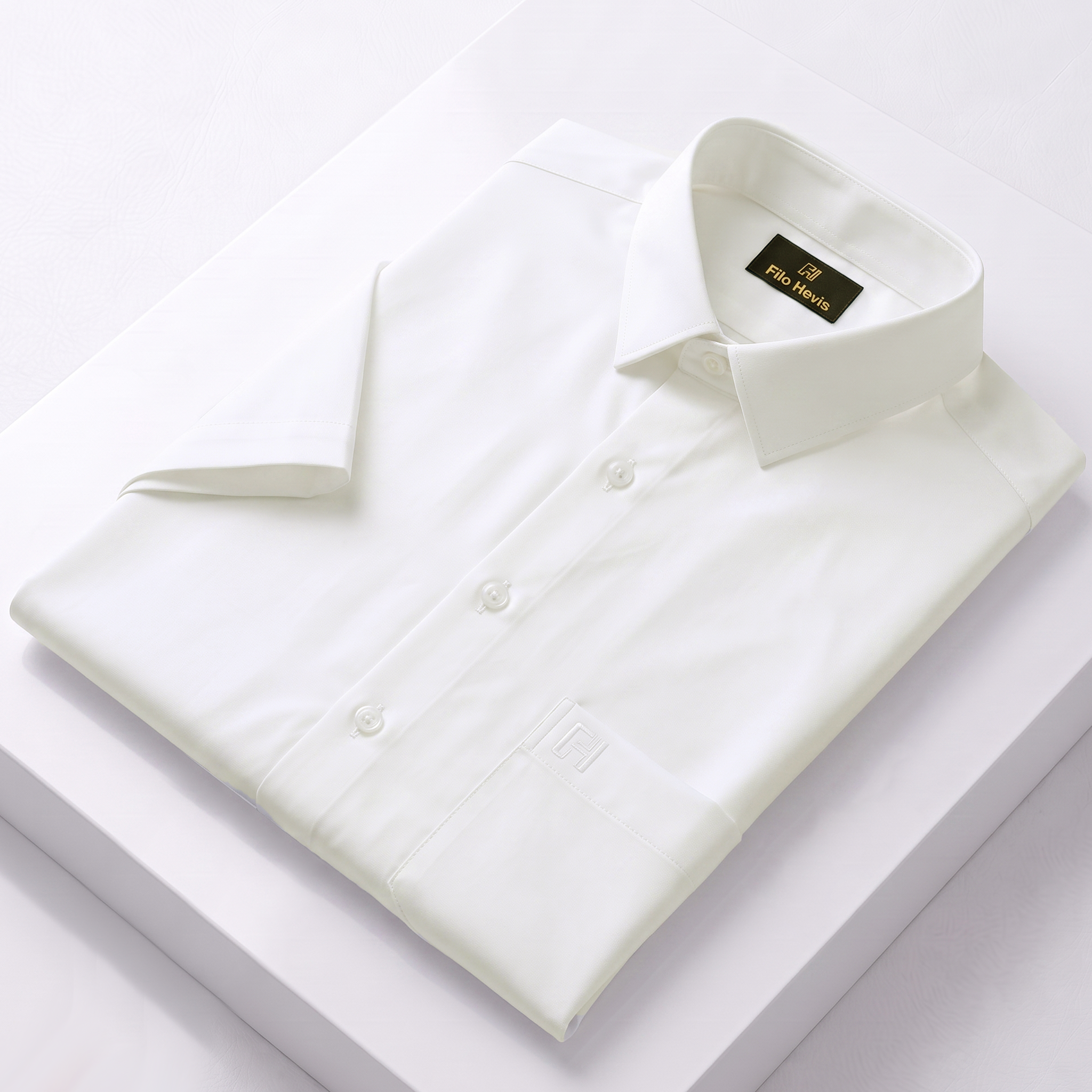 Men's Formal Half Sleeve Shirt-White