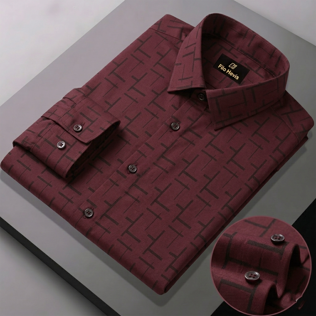 Print Shirt for Men | Smart Regular Fit | MAROON My Store