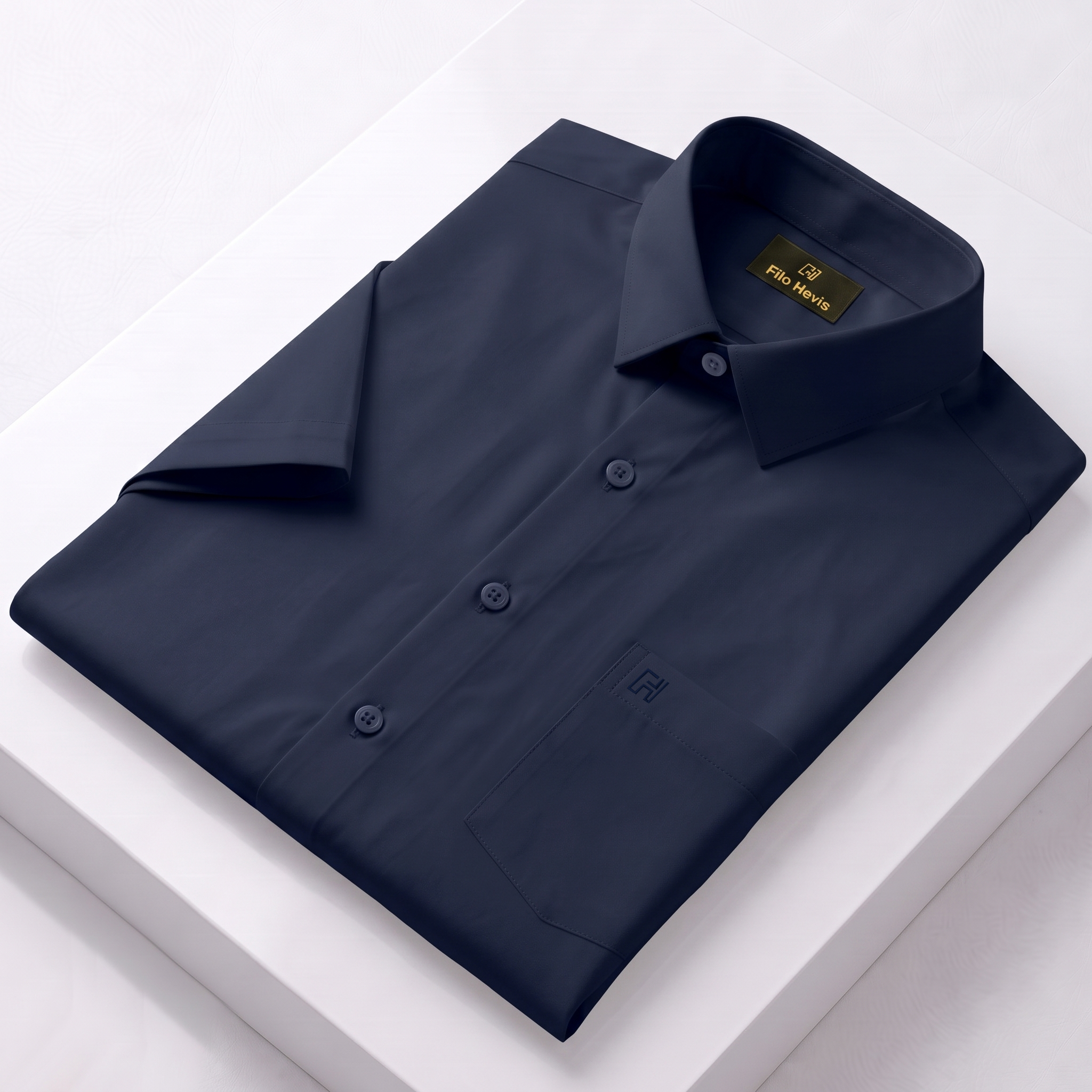 Men's Formal Half Sleeve Shirt-Navy Blue