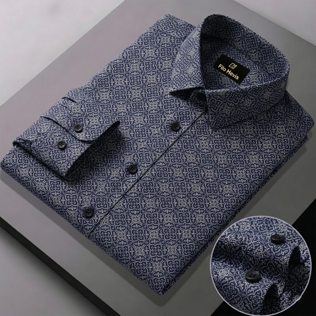 Print Shirt for Men | Smart Regular Fit | Navy My Store