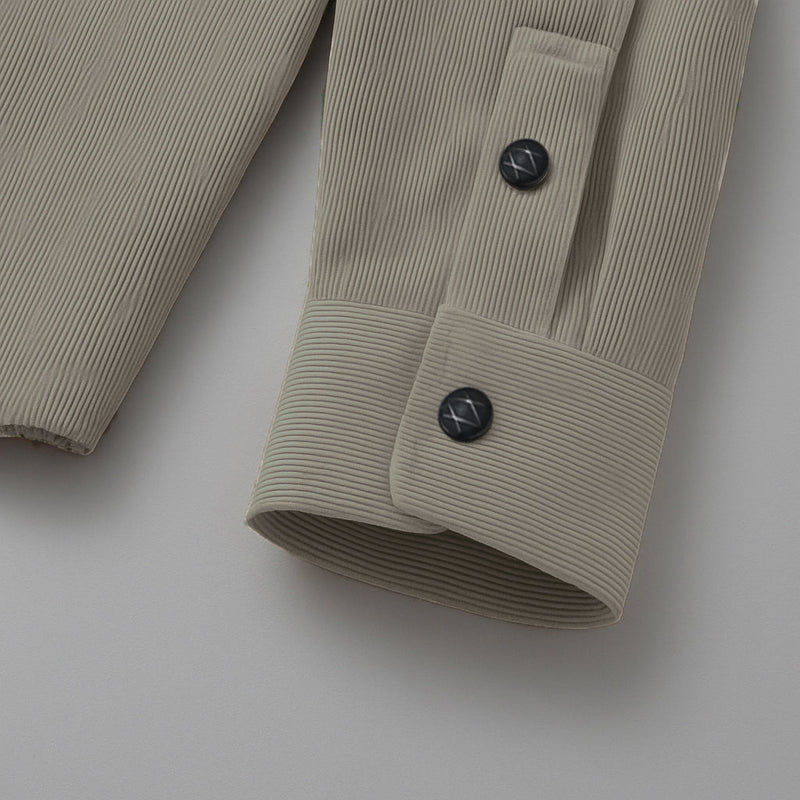 COTTON CORDUROY SHIRT FOR WINTER STYLE | 21-WALES CORDUROY | DOUBLE POCKET | Grey