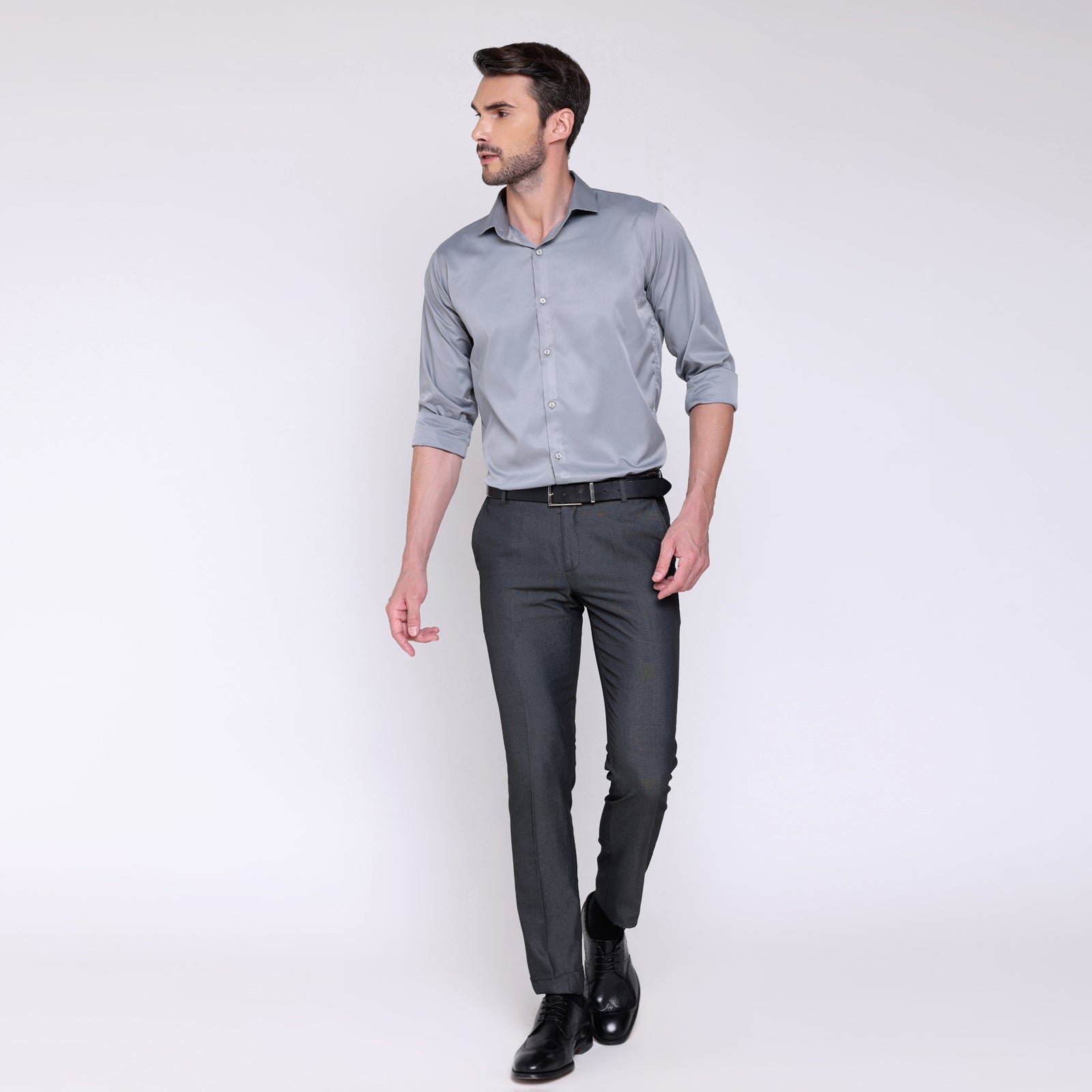 satin shirt mens grey
