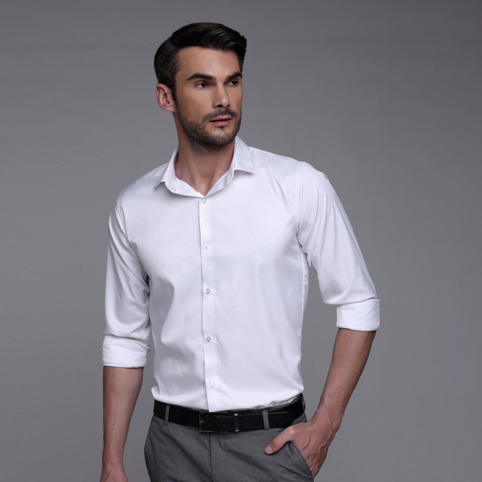white satin shirt