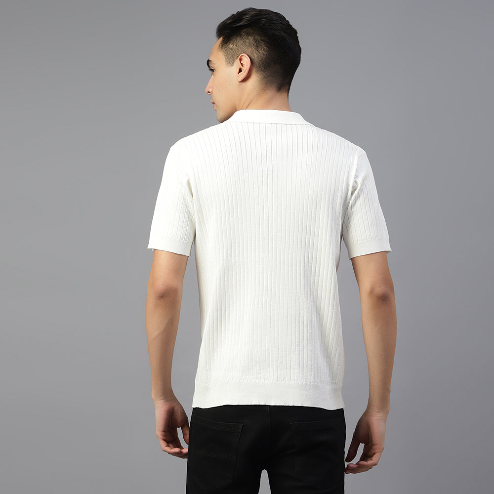 White Plain Lining Polo T-shirt