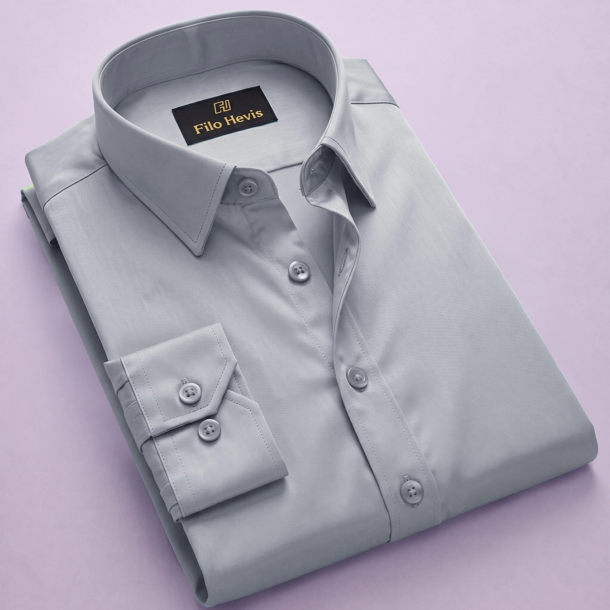 Anti Wrinkle Satin Lycra Formal Shirt (Imported Fabric)| Light Grey