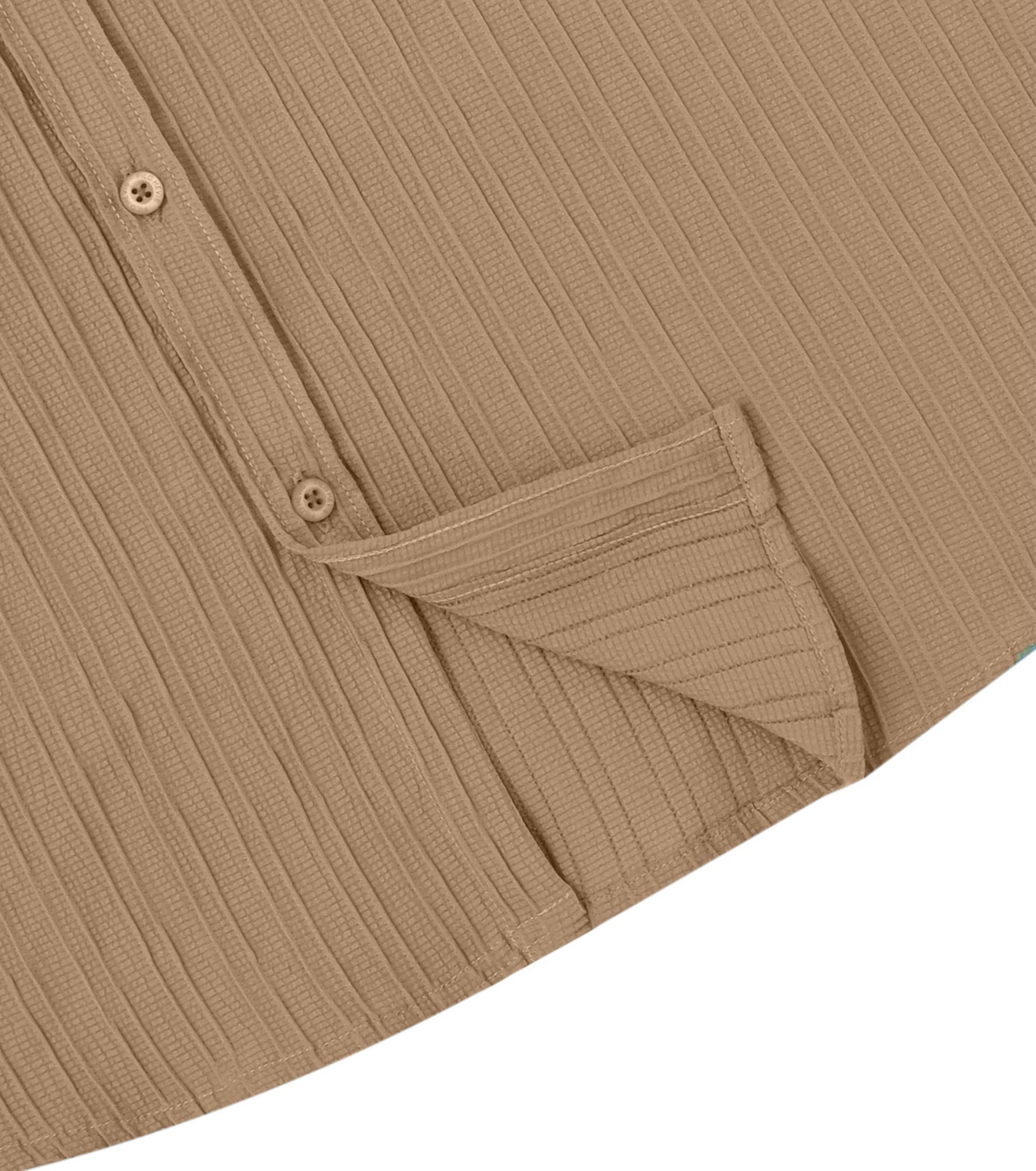 Men’s Textured Popcorn Half Sleeve Casual Shirt – Brown