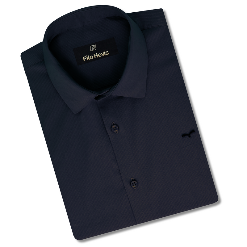 Premium Self Textured Formal Shirt for Men | Navy Blue