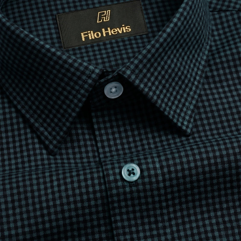 Cotton Check Shirt for Men |Slim fit | Navy Blue