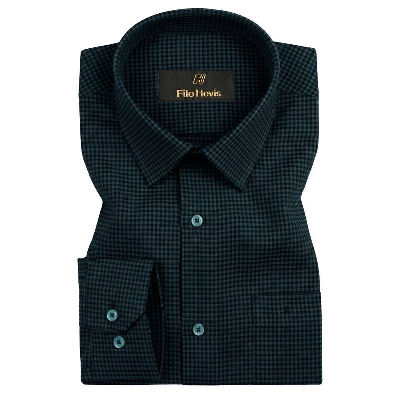 Cotton Check Shirt for Men |Slim fit | Navy Blue
