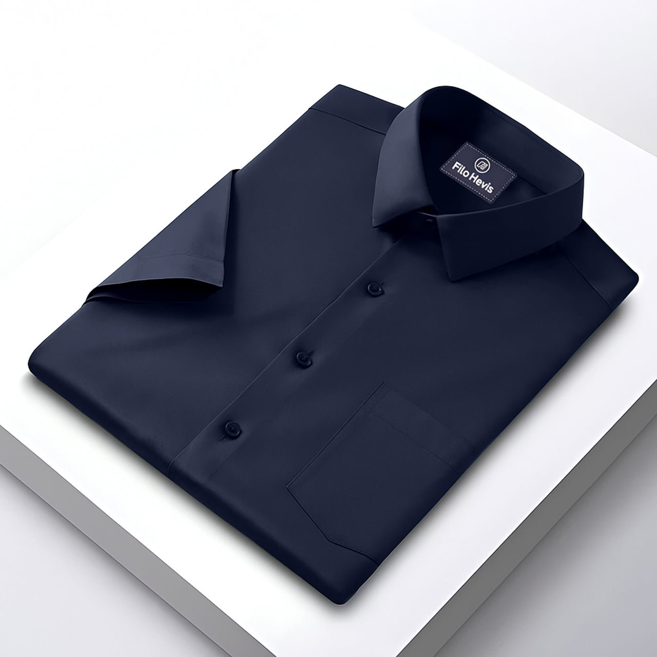 Men’s Formal Shirt | Premium Cotton Blend | Wrinkle-Resistant & Breathable Office Wear-Navy-Blue