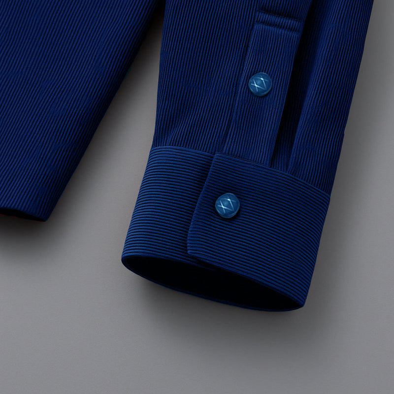 COTTON CORDUROY SHIRT FOR WINTER STYLE | 21-WALES CORDUROY | DOUBLE POCKET | Navy Blue