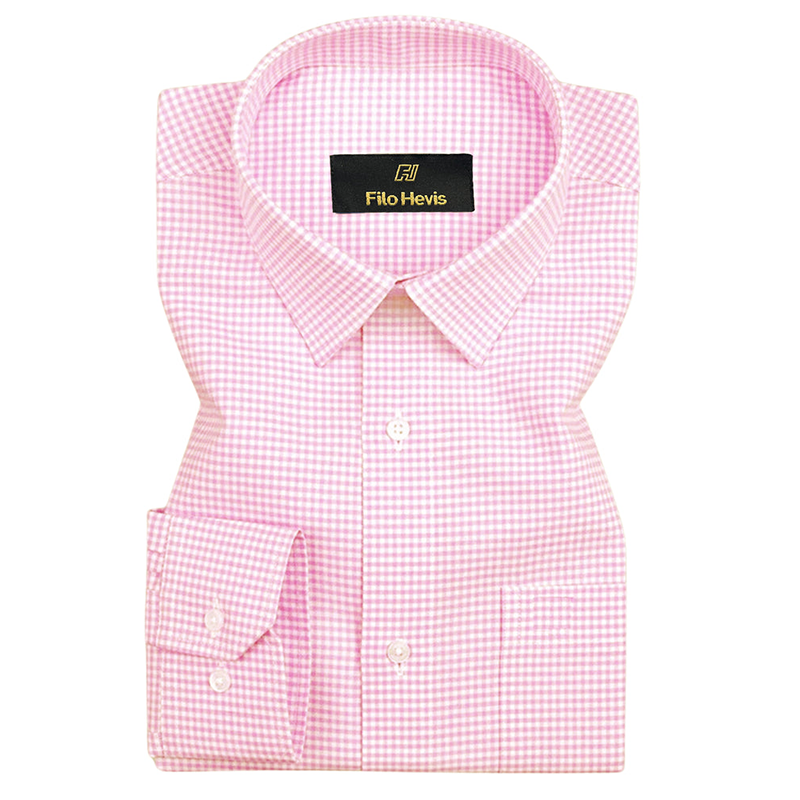 Oxford Cotton Check Shirt for Men |Slim fit | Pink
