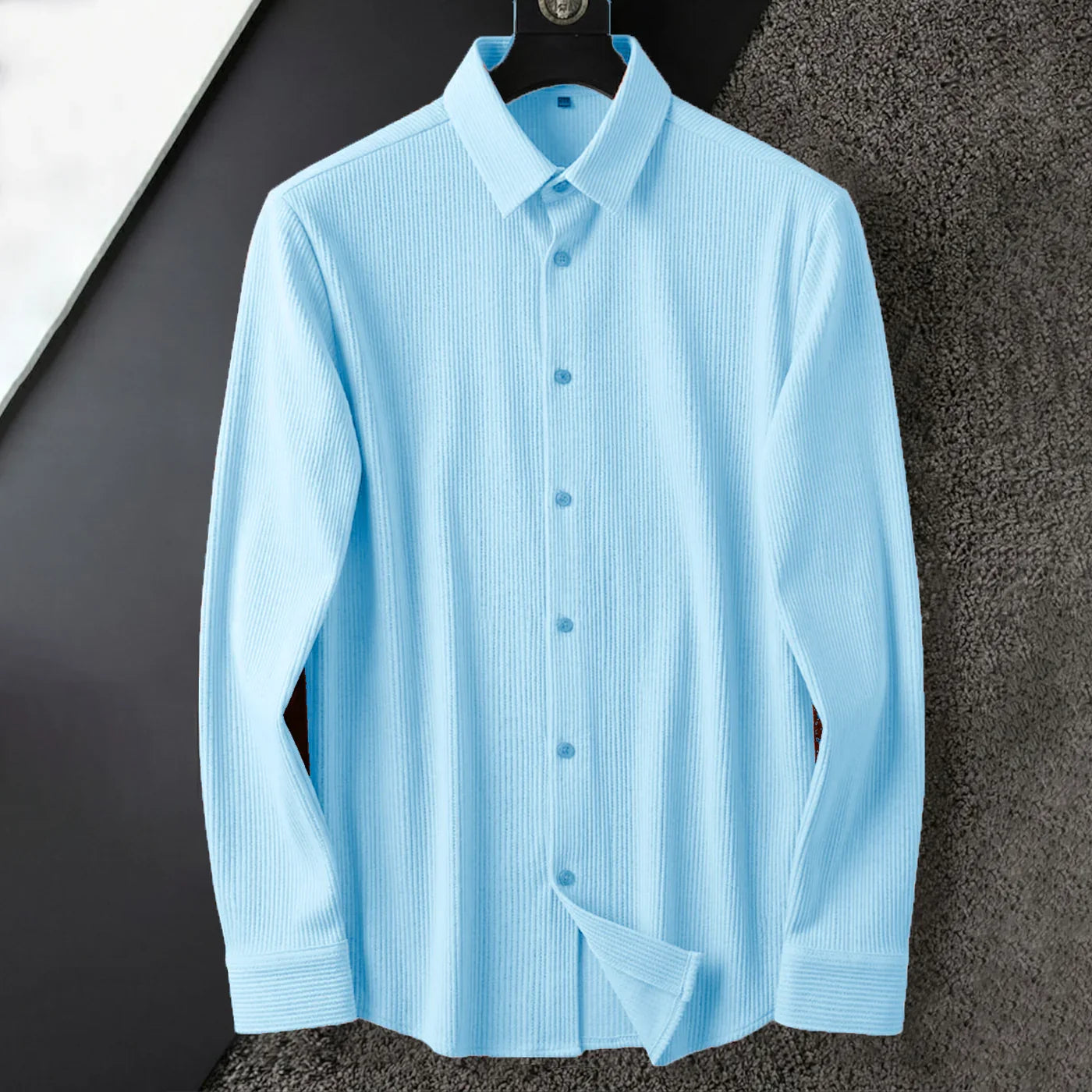 full sleeve sky blue corduroy shirt