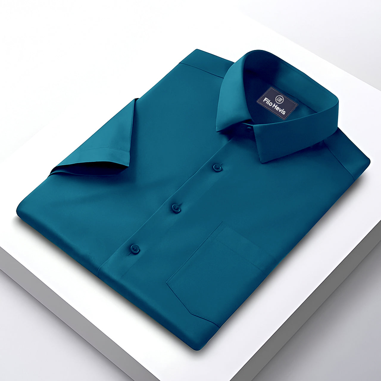 Men’s Formal Shirt | Premium Cotton Blend | Wrinkle-Resistant & Breathable Office Wear-Teal-Blue