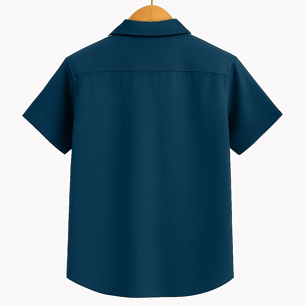 CRUSH CASUAL SHIRT FOR MEN | SHORT SLEEVE | TEAL BLUE