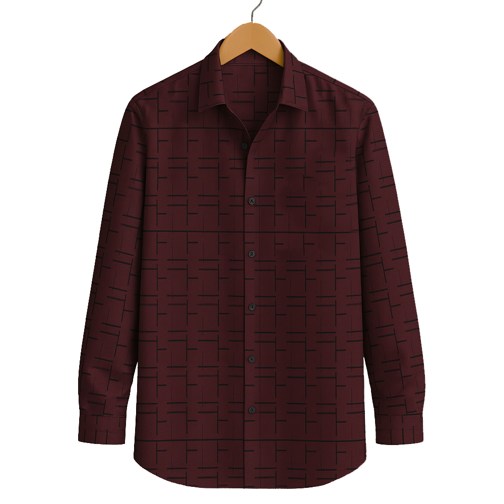 Print Shirt for Men | Smart Regular Fit | MAROON My Store