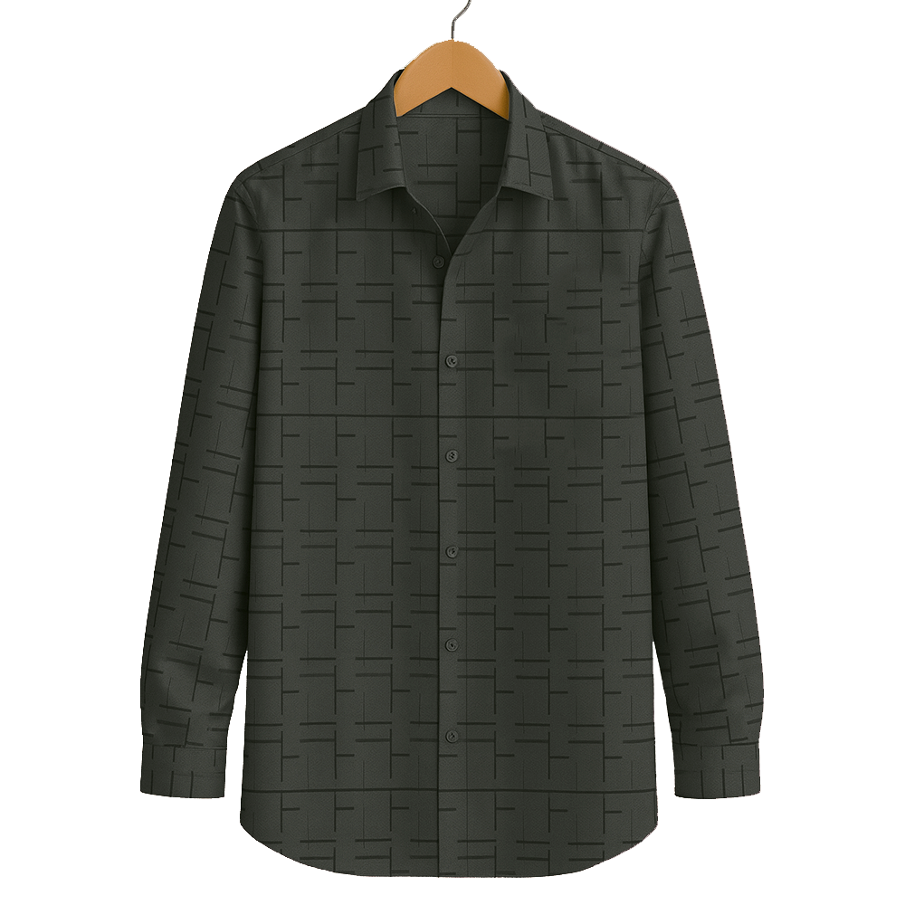 Print Shirt for Men | Smart Regular Fit | DARK GREEN My Store
