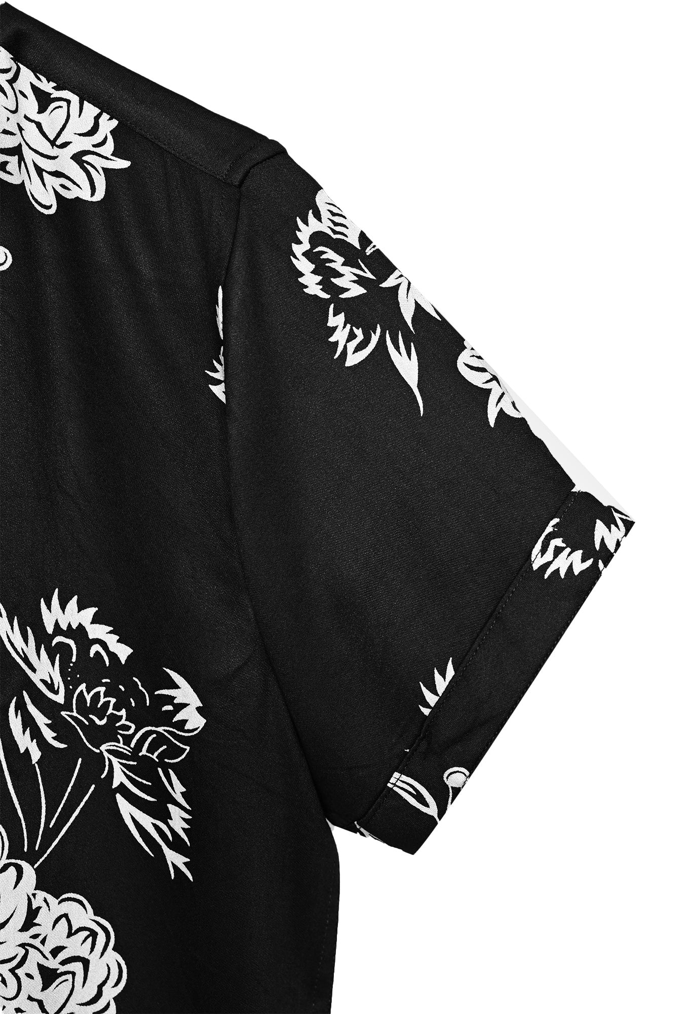 Black Half Casual Printed Cotton Shirt Regular Fit For Men