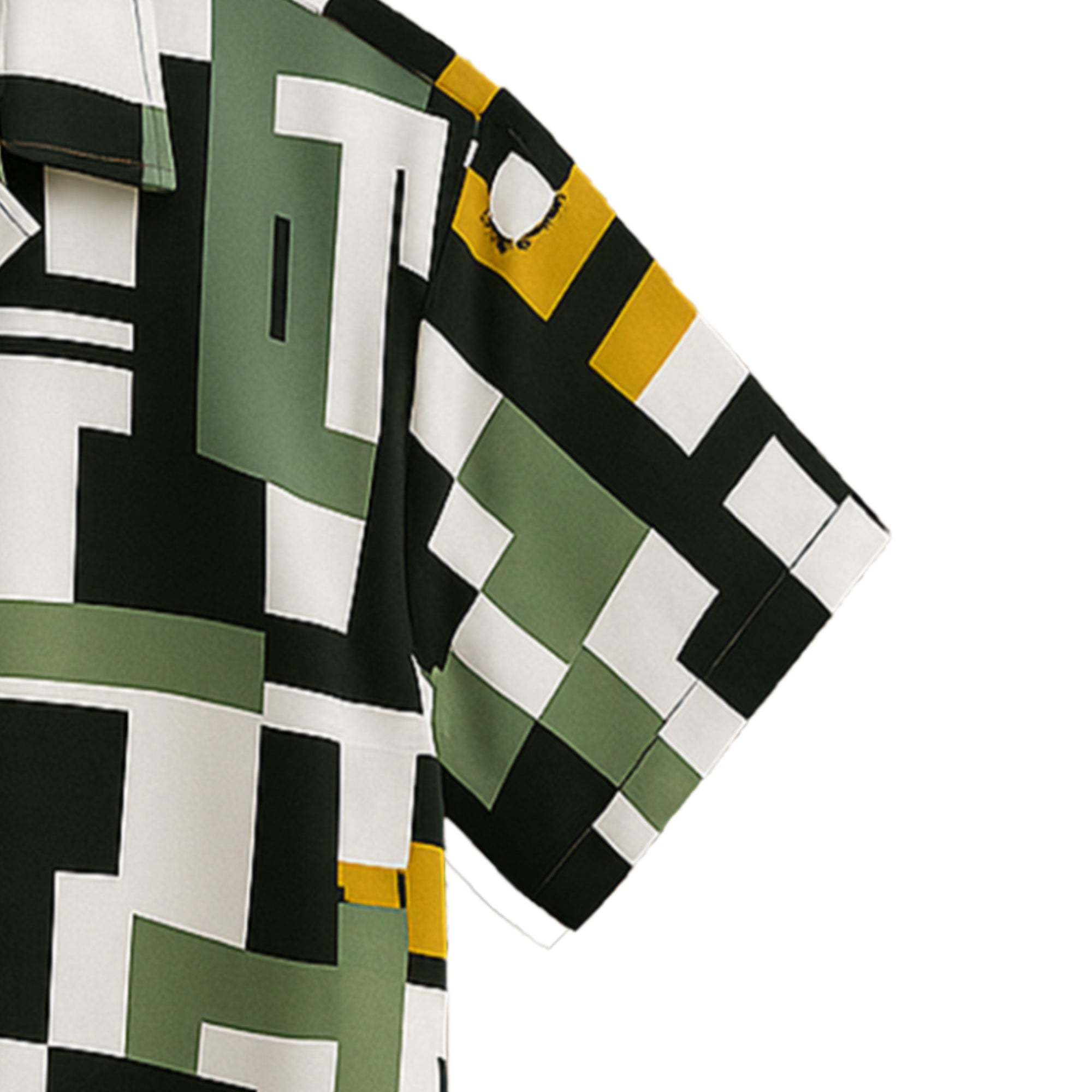 GREEN HALF CASUAL PRINTED COTTON SHIRT REGULAR FIT FOR MEN