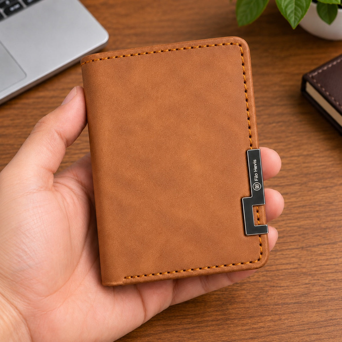 Wallet for Men | Textured Bifold Wallet with Zipper Coin Pocket & Card Slots