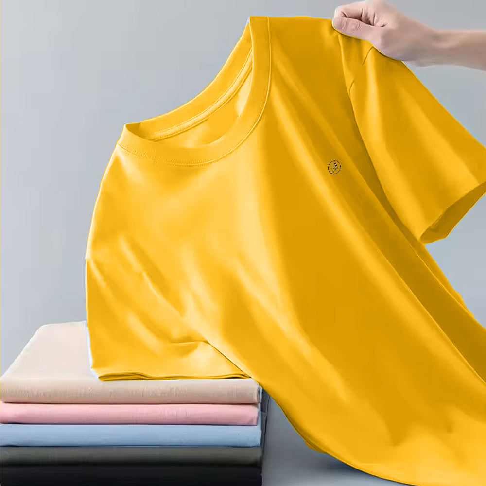 Men's Cotton Round Neck t-shirt Yellow