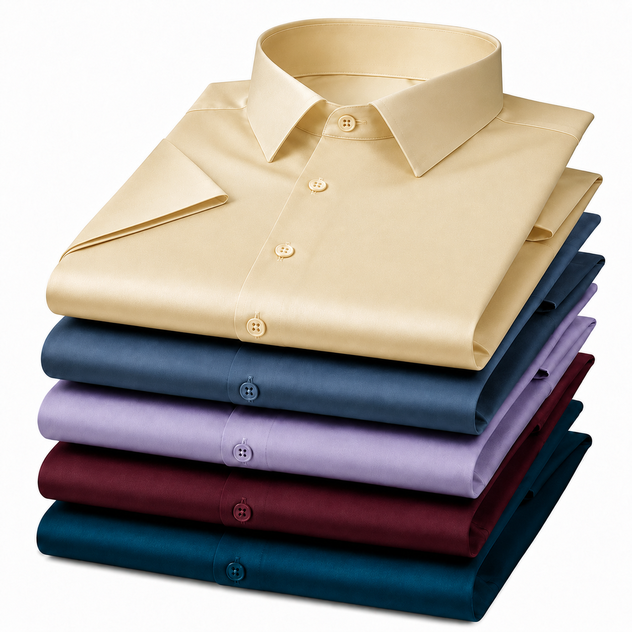 Men’s Satin Half Sleeve Formal Shirt – Premium Soft & Shiny Finish-Cream