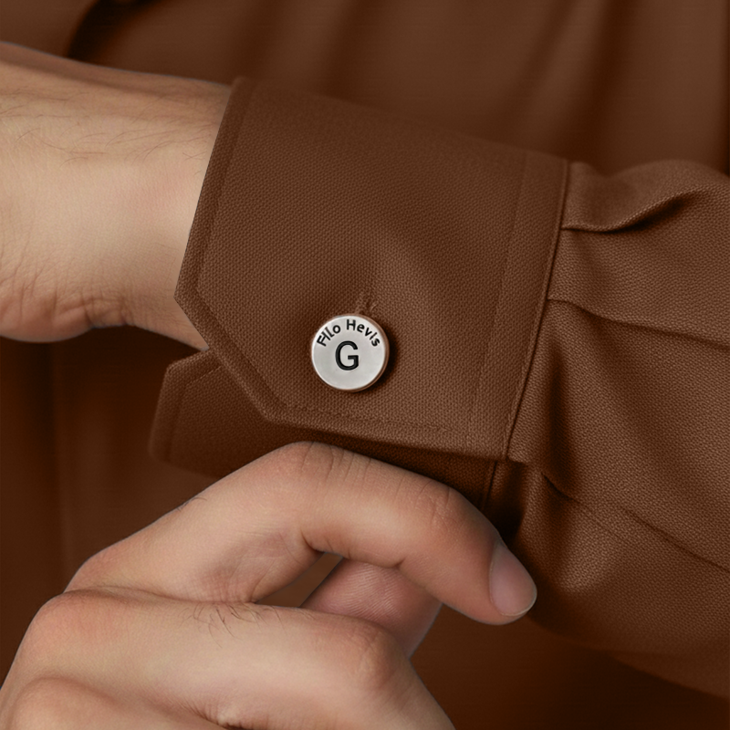 Filohevis Engraved Letter Metal Unisex Cufflinks – G (1 Pair)