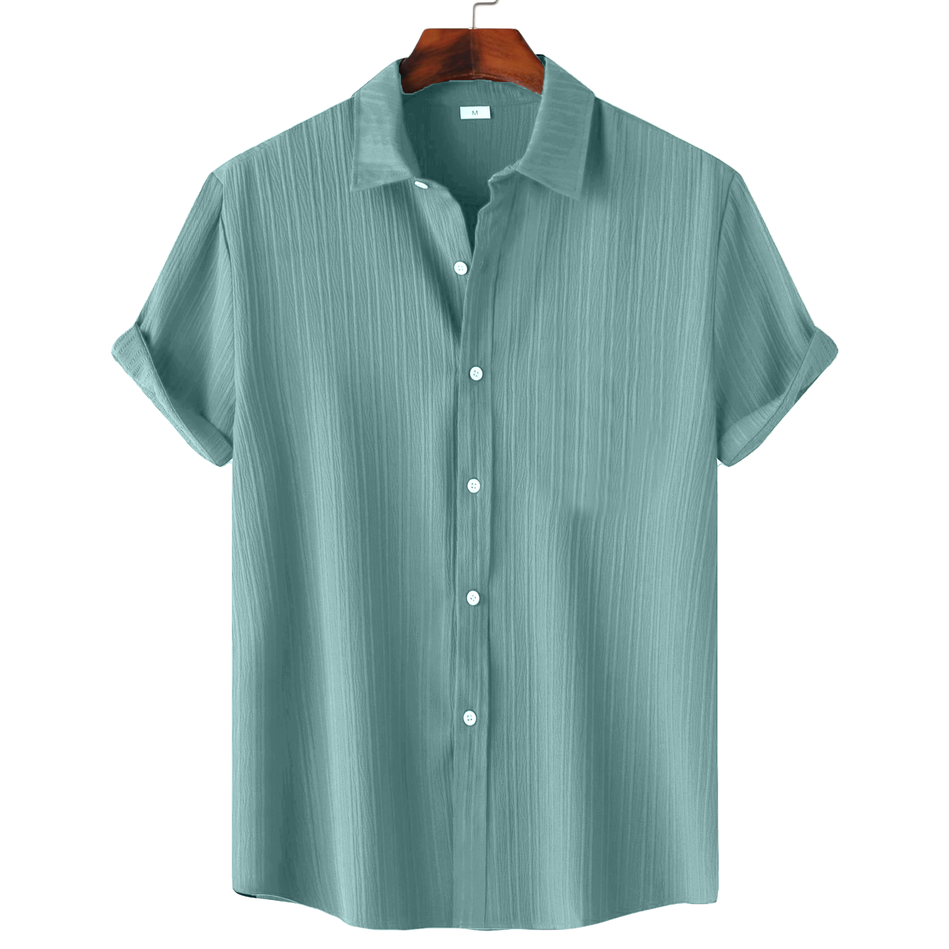Men’s Textured Popcorn Half Sleeve Casual Shirt – Light Green