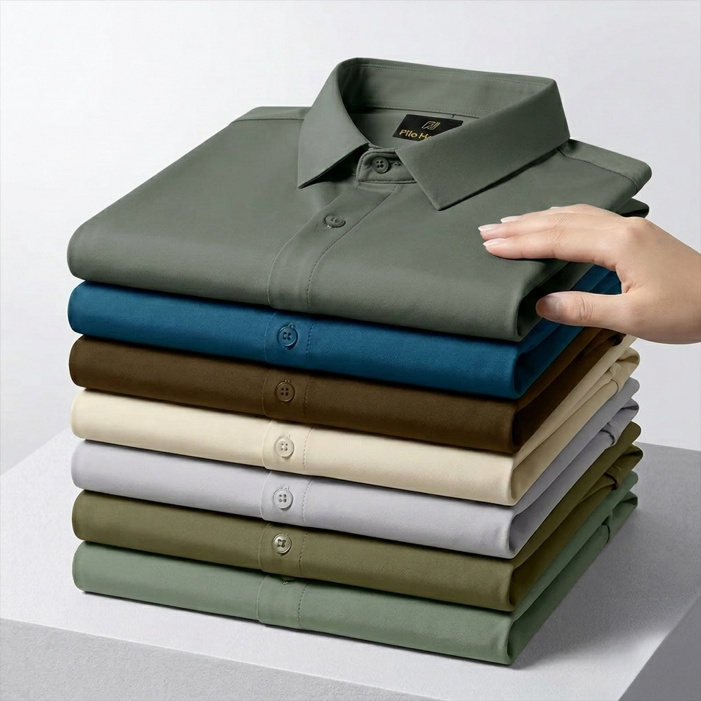 Japanese Lycra anti-wrinkle shirt | Party wear | Olive Green