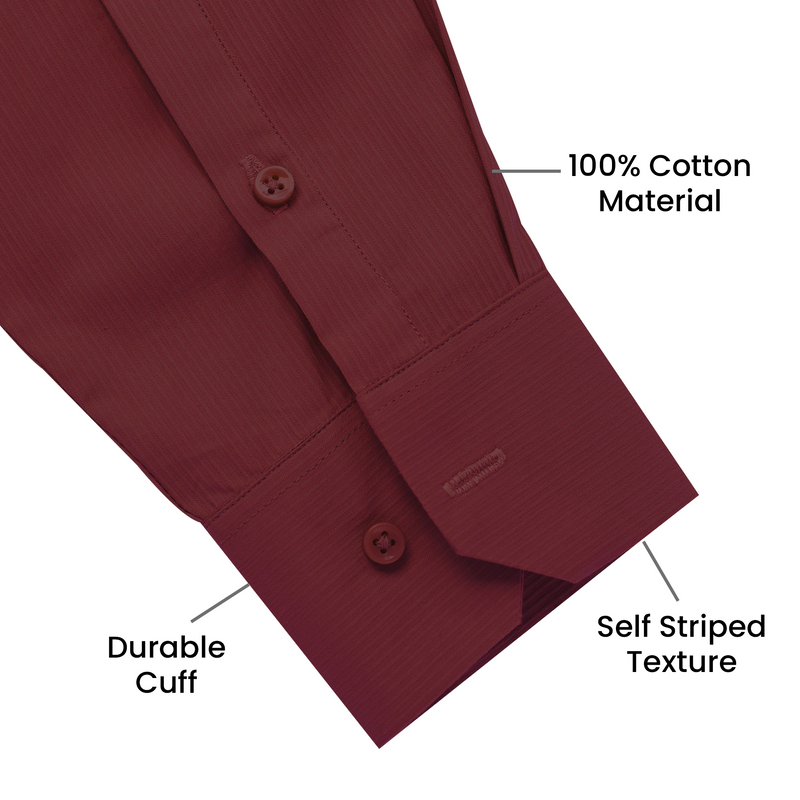 Premium Self Textured Formal Shirt for Men | Maroon