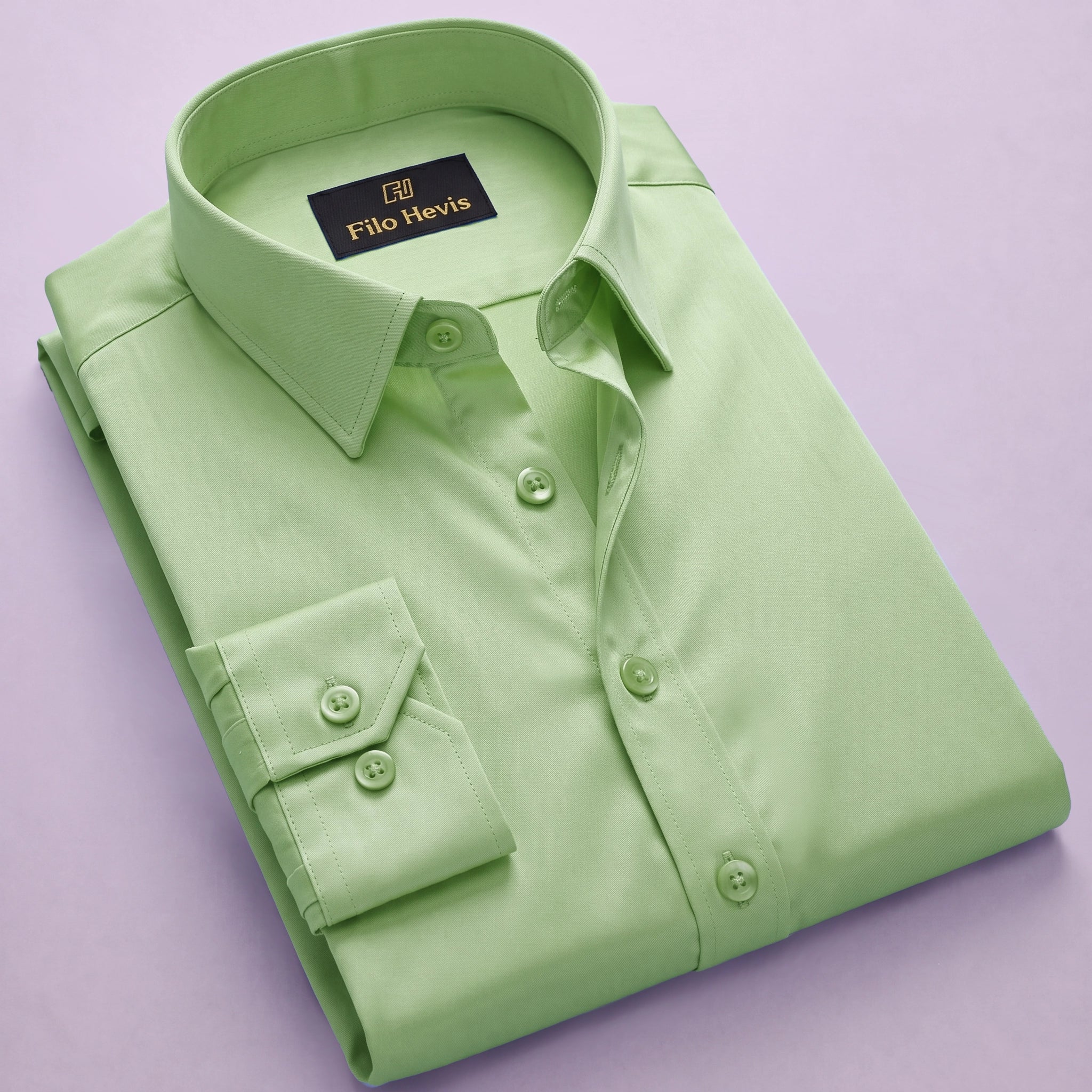 Choose options Anti Wrinkle Satin Lycra Formal Shirt (Imported Fabric)| Pista Green