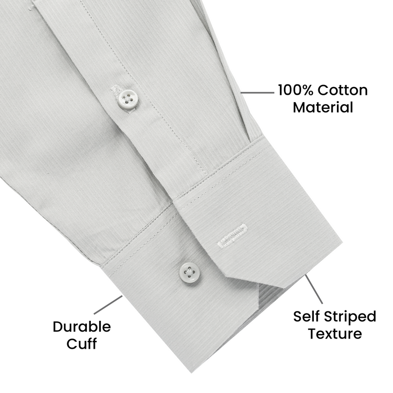 Premium Self Textured Formal Shirt for Men | White